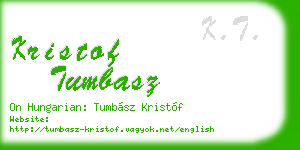 kristof tumbasz business card